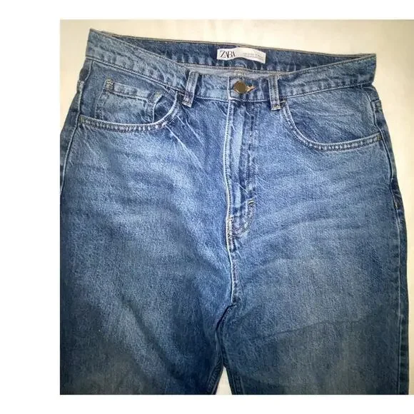 Womens Zara Premium Denim Straigh Leg Jeans Size 6 - Picture 3 of 6